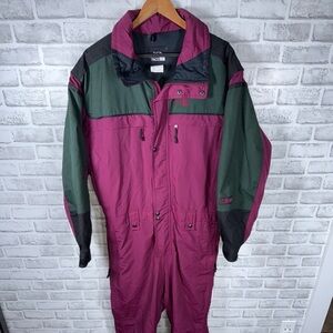 VTG The North Face Ski Suit MAROON Extreme Gear One Piece MENS L